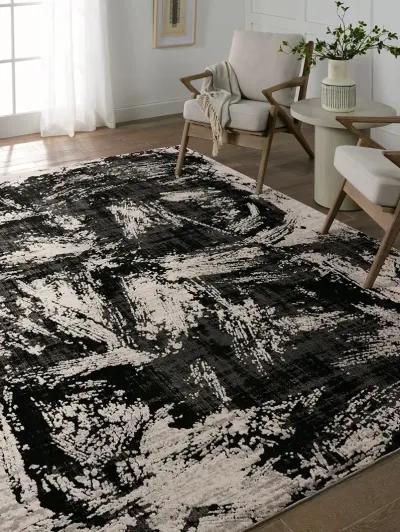 Graphite Dusk Black 2'8" x 8' Runner Rug