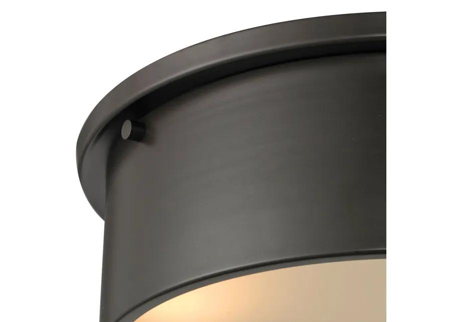 Simpson 14'' Wide 3-Light Bronze Flush Mount