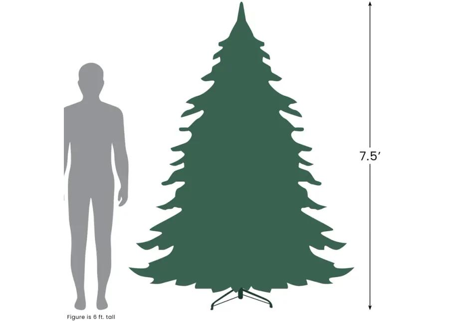 7.5' Pre-Lit Slim Flocked Colorado Spruce Artificial Christmas Tree - Clear Dura-Lit Lights