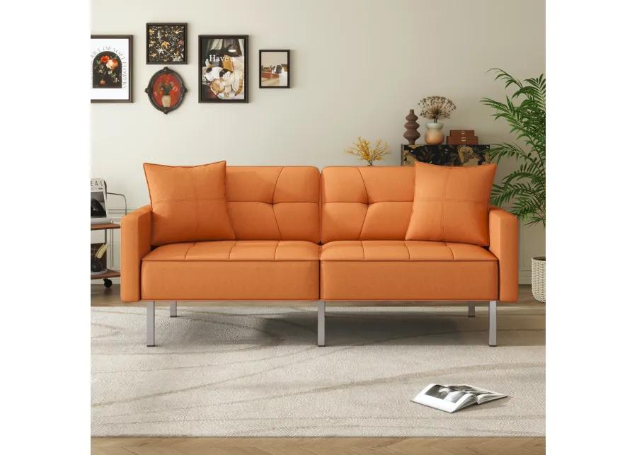 Merax Linen Upholstered Modern Convertible Folding Futon Sofa Bed for Compact Living Space