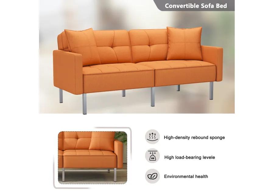 Merax Linen Upholstered Modern Convertible Folding Futon Sofa Bed for Compact Living Space