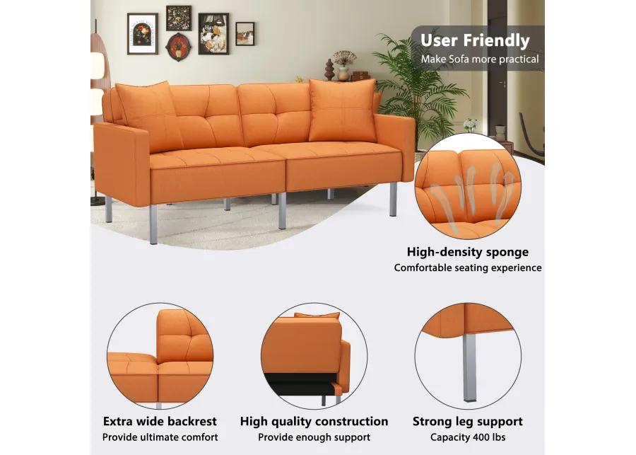 Merax Linen Upholstered Modern Convertible Folding Futon Sofa Bed for Compact Living Space