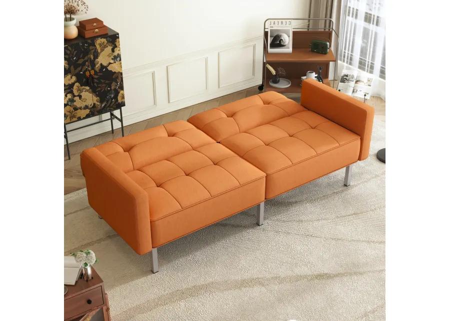 Merax Linen Upholstered Modern Convertible Folding Futon Sofa Bed for Compact Living Space