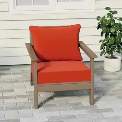 WestinTrends Outdoor Modern HDPE Patio Club Chair with Deep Seat Cushions