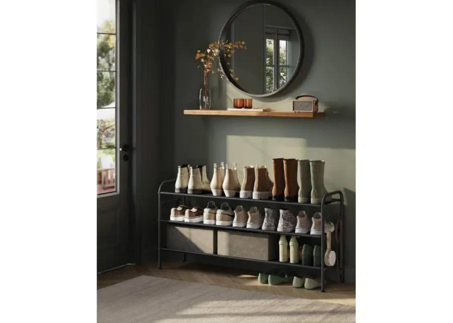 3-Tier Shoe Organizer Rack - Metal Storage Solution for Entryway and Closet