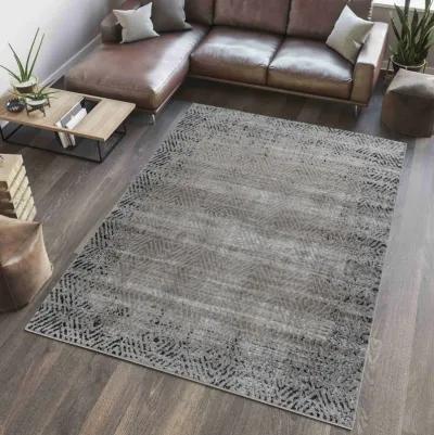 Sakarya Abstract Geometric Brown Black Indoor Area Rug