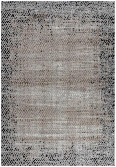 Sakarya Abstract Geometric Brown Black Indoor Area Rug