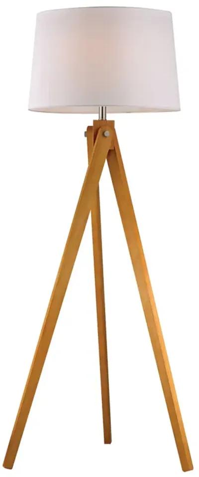 Wooden Tripod 1-Light Floor Lamp-LED