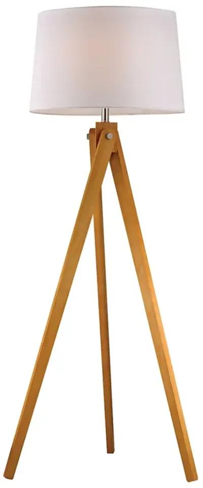 Wooden Tripod 1-Light Floor Lamp-LED