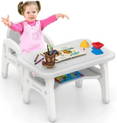 Kids Activity Table and Chair Set with Montessori Toys for Preschool and Kindergarten