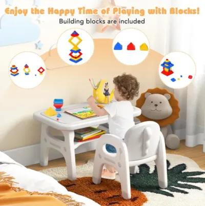 Kids Activity Table and Chair Set with Montessori Toys for Preschool and Kindergarten