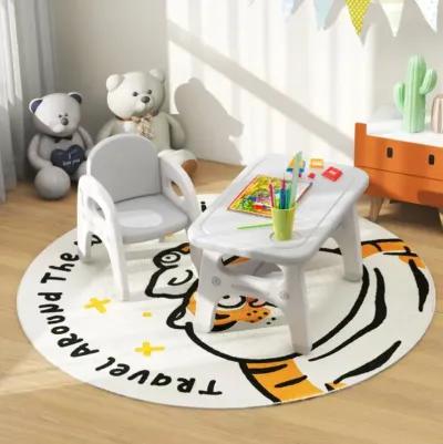 Kids Activity Table and Chair Set with Montessori Toys for Preschool and Kindergarten