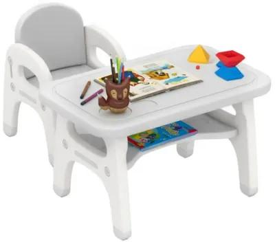 Kids Activity Table and Chair Set with Montessori Toys for Preschool and Kindergarten