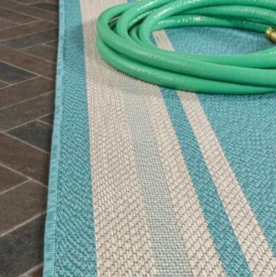 James Modern Border Stripe Indoor/Outdoor Area Rug