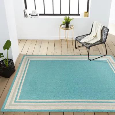 James Modern Border Stripe Indoor/Outdoor Area Rug