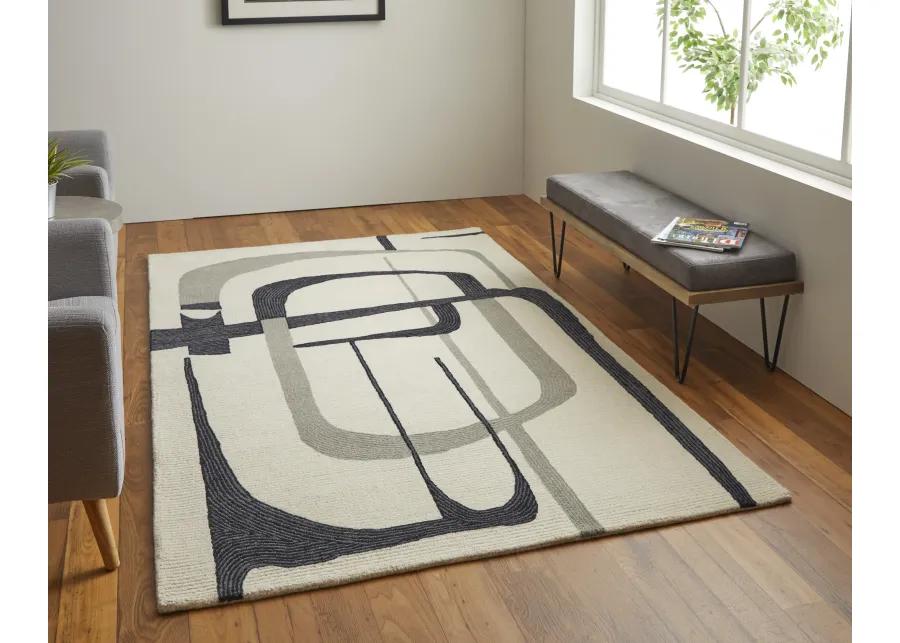 Maguire 8905F Ivory/Gray/Black 9' x 12' Rug