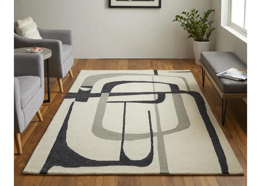 Maguire 8905F Ivory/Gray/Black 9' x 12' Rug