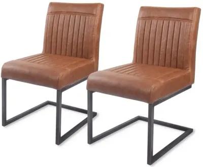 New Pacific Direct Ronan PU Leather Dining Chair, (Set of 2)