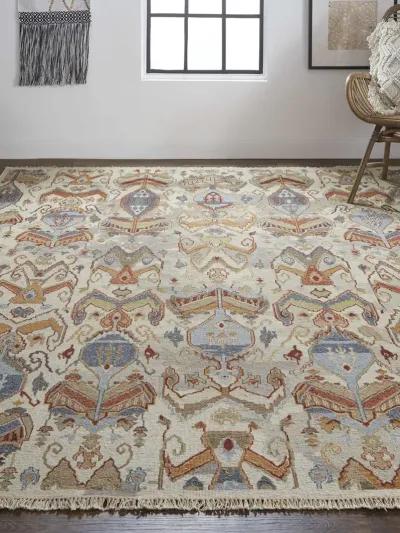 Leylan 0563F 9'6" x 13'6" Tan/Ivory/Orange Rug