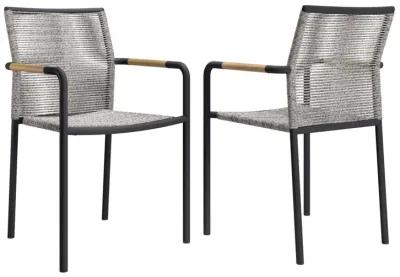 Modway Serenity Aluminum Outdoor Patio Armchairs in Light Gray (Set of 2)