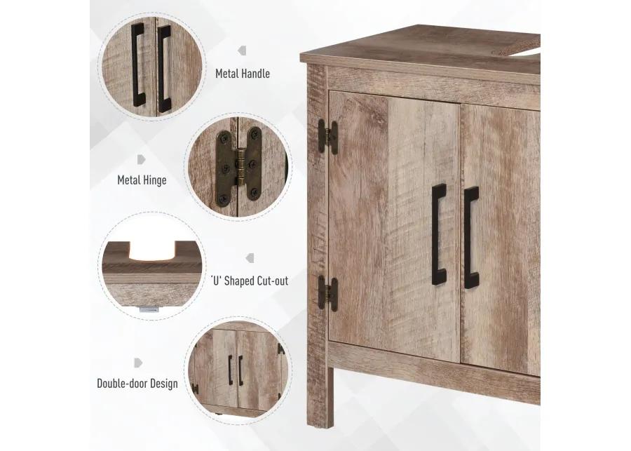 Reclaimed Wood Storage: Under-Sink Bathroom Cabinet with Double Doors