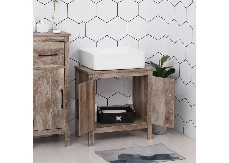 Reclaimed Wood Storage: Under-Sink Bathroom Cabinet with Double Doors