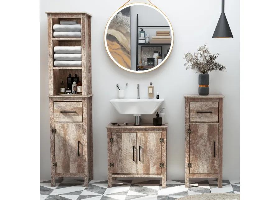 Reclaimed Wood Storage: Under-Sink Bathroom Cabinet with Double Doors