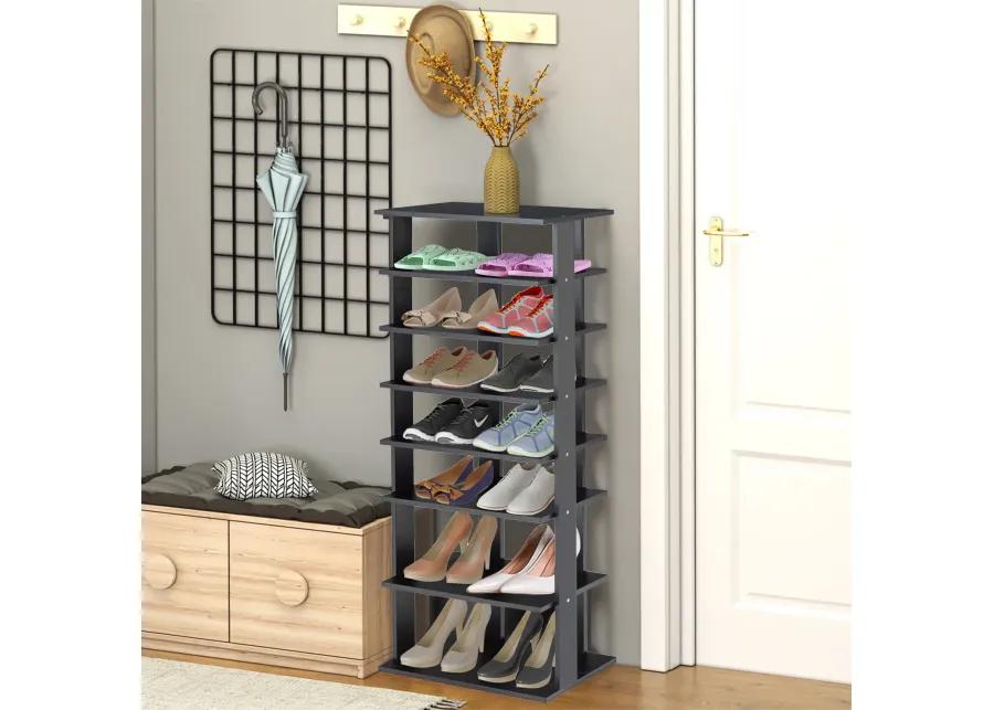 7-Tier Dual Shoe Rack Free Standing Shelves Storage Shelves Concise