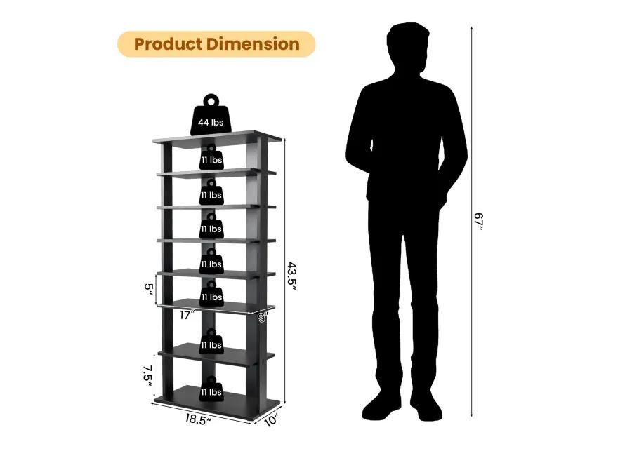 7-Tier Dual Shoe Rack Free Standing Shelves Storage Shelves Concise