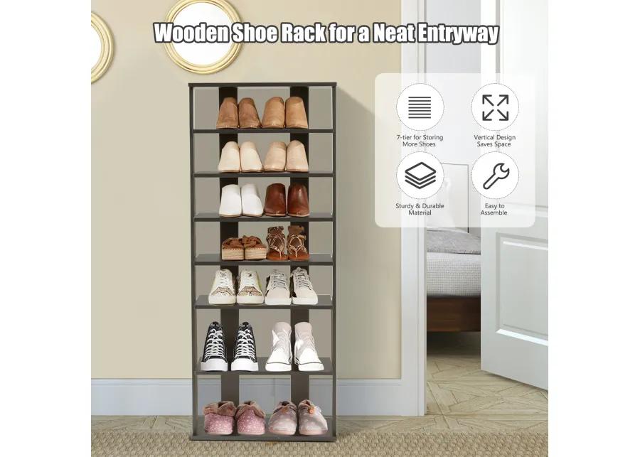 7-Tier Dual Shoe Rack Free Standing Shelves Storage Shelves Concise