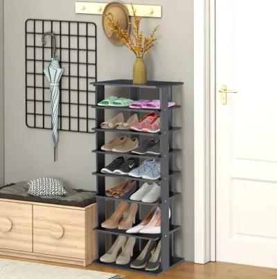 7-Tier Dual Shoe Rack Free Standing Shelves Storage Shelves Concise