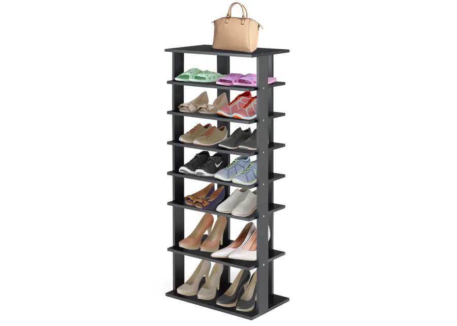 7-Tier Dual Shoe Rack Free Standing Shelves Storage Shelves Concise