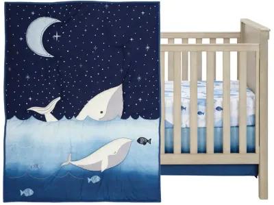 Lambs & Ivy Bubbles & Squirt 3-Piece Whale/Ocean Aquatic Baby Crib Bedding Set