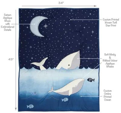 Lambs & Ivy Bubbles & Squirt 3-Piece Whale/Ocean Aquatic Baby Crib Bedding Set