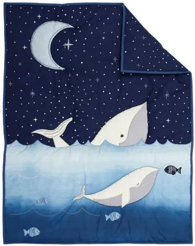 Lambs & Ivy Bubbles & Squirt 3-Piece Whale/Ocean Aquatic Baby Crib Bedding Set