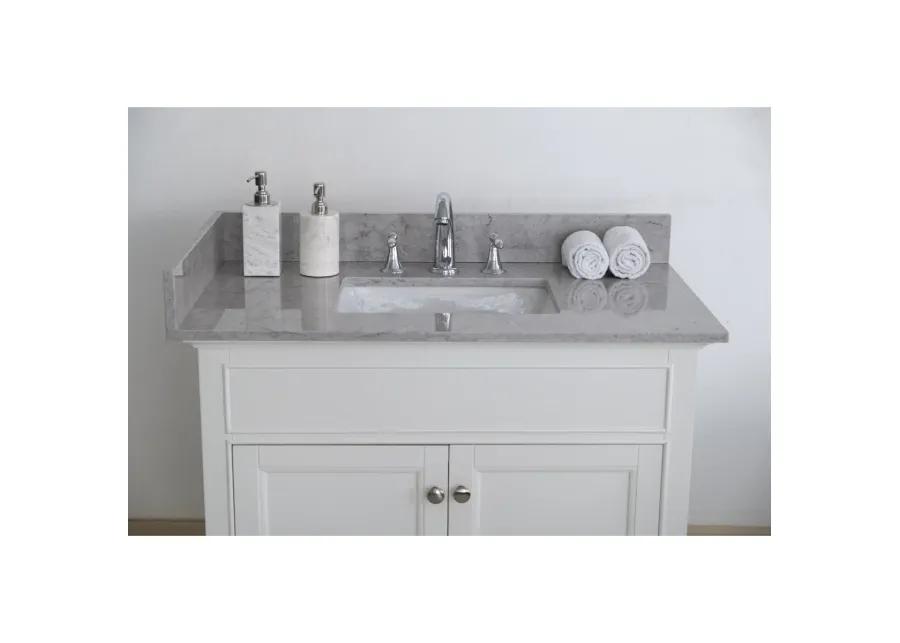 31 Inches Bathroom Stone Vanity Top Calacatta Engineered Marble With Undermount