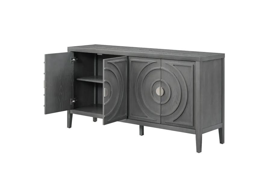 Merax Retro Circular Groove Door Sideboard