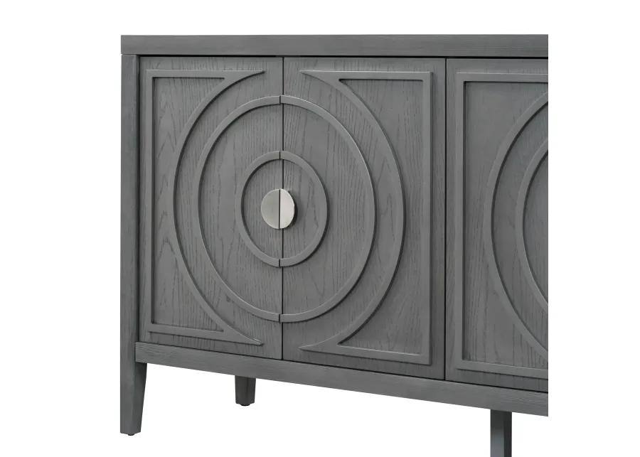 Merax Retro Circular Groove Door Sideboard