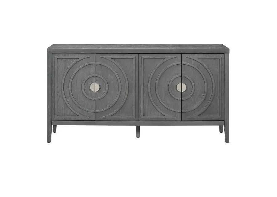 Merax Retro Circular Groove Door Sideboard