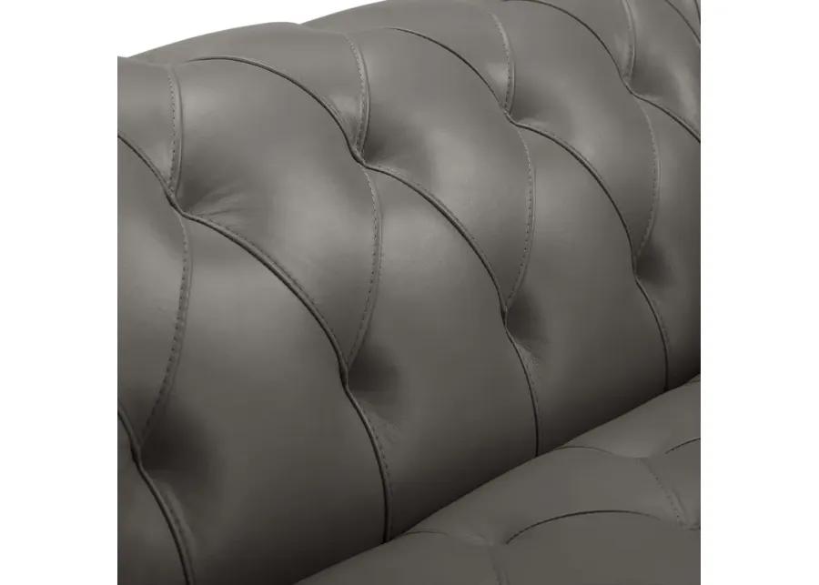 Idyll Tufted Button Upholstered Leather Chesterfield Loveseat