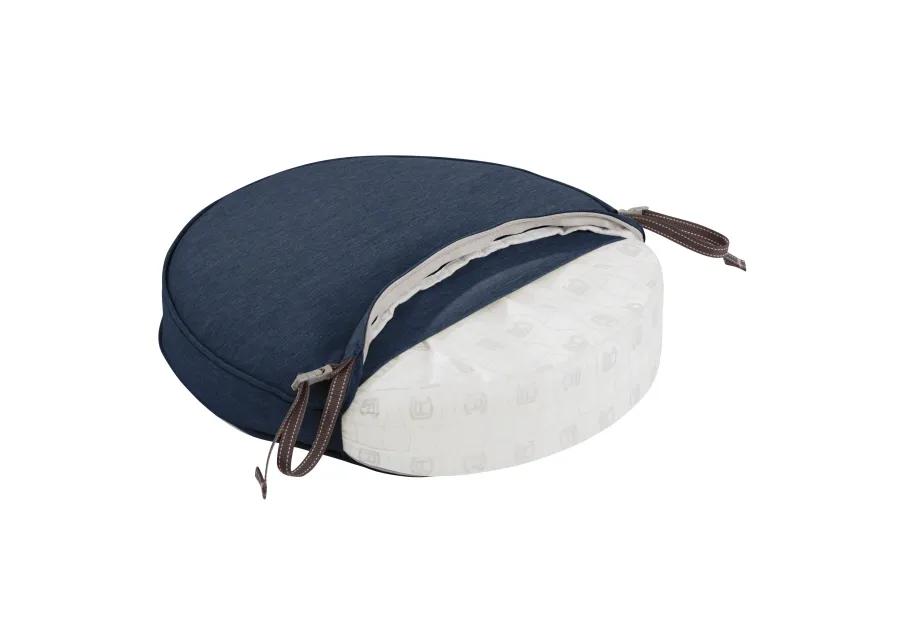 Classic Accessories 62-003-INDIGO-EC Round Seat Cushion Combo, 18"DIA x 2"Thick, Heather Indigo