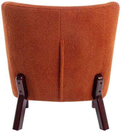 Merax Upholstered Accent Chair Lambskin Sherpa Single Sofa Chair