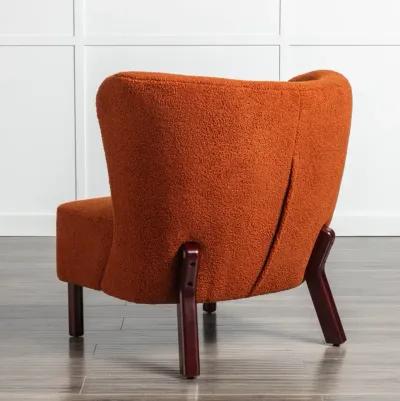 Merax Upholstered Accent Chair Lambskin Sherpa Single Sofa Chair