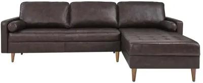 Valour 98" Leather Sectional Sofa