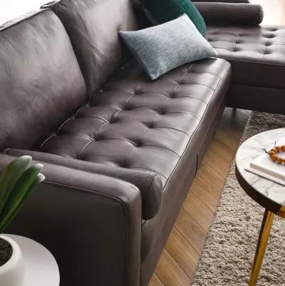 Valour 98" Leather Sectional Sofa