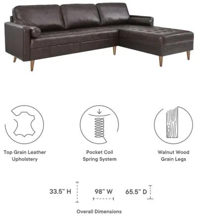 Valour 98" Leather Sectional Sofa