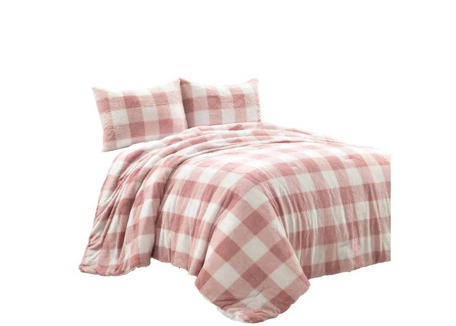 Plaid Ultra Soft Faux Fur Light Weight All Season Kids Back To Campus Comforter 2-Pc Set