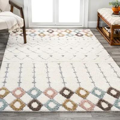 Pia Moroccan Trellis Plush Carved Area Rug