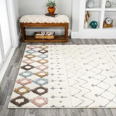 Pia Moroccan Trellis Plush Carved Area Rug