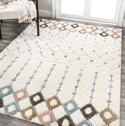 Pia Moroccan Trellis Plush Carved Area Rug